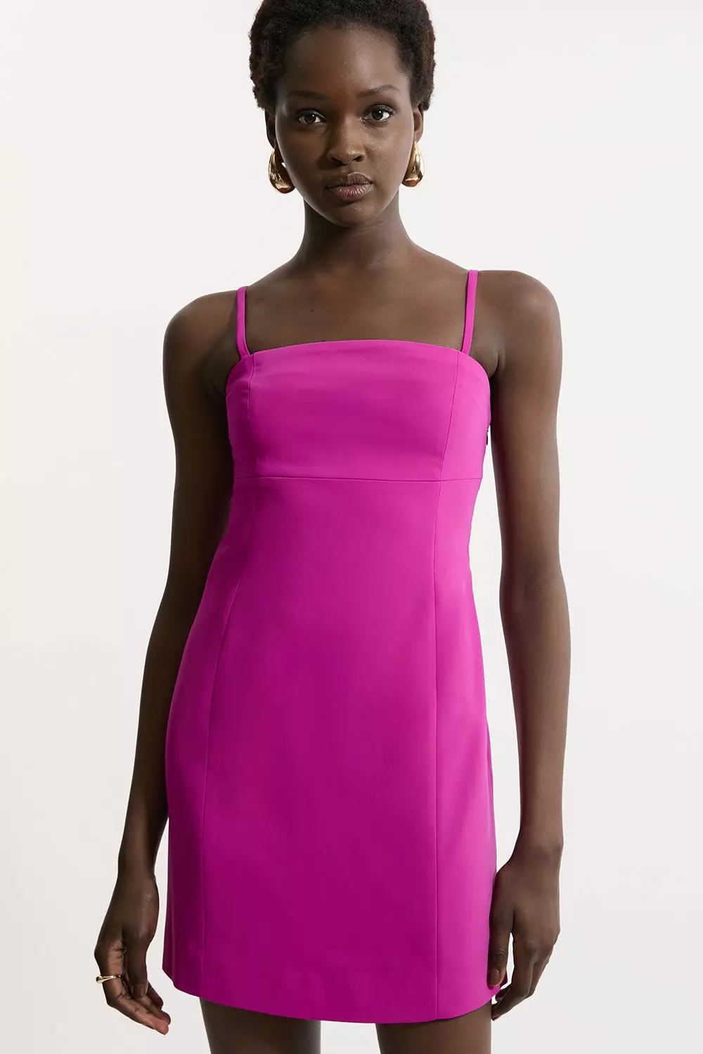 安心追跡【KAREN MILLEN】パイソン柄プリーツミニドレス Petite Soft Tailored Caped Mini Dress | Karen Millen
